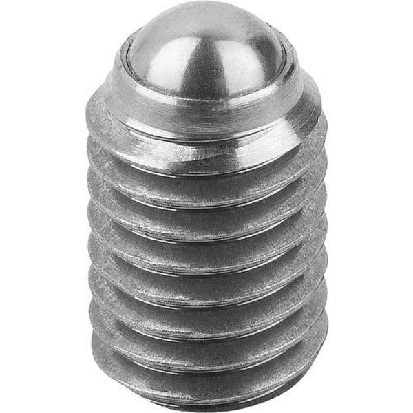 Kipp Ball-end thrust screws without head stainless steel with full ball K0384.11650